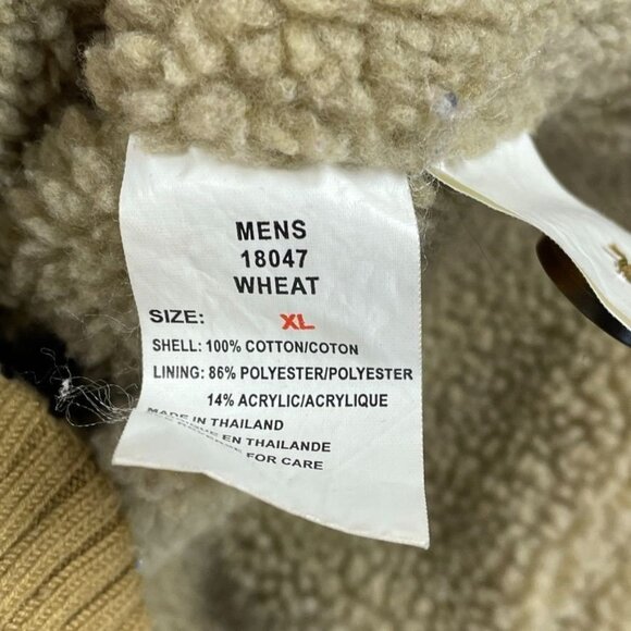 Woolrich Mens Sherpa Lined Canvas Vest XL Wheat Color Outdoor Workwear s013 - Picture 6 of 10